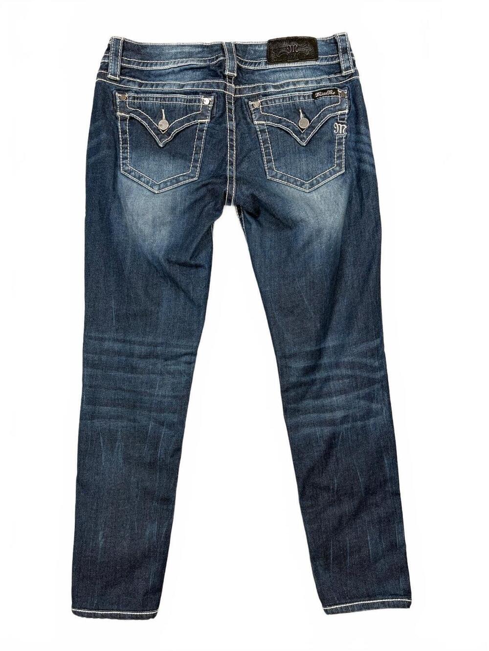 Miss Me Size 29 Dark Wash Contrast Stitching Flap Pocket Skinny Ankle Jeans